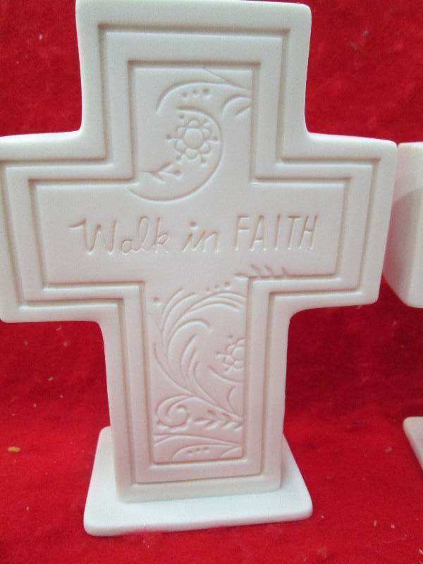 Qty 2 White crosses that says Walk ...