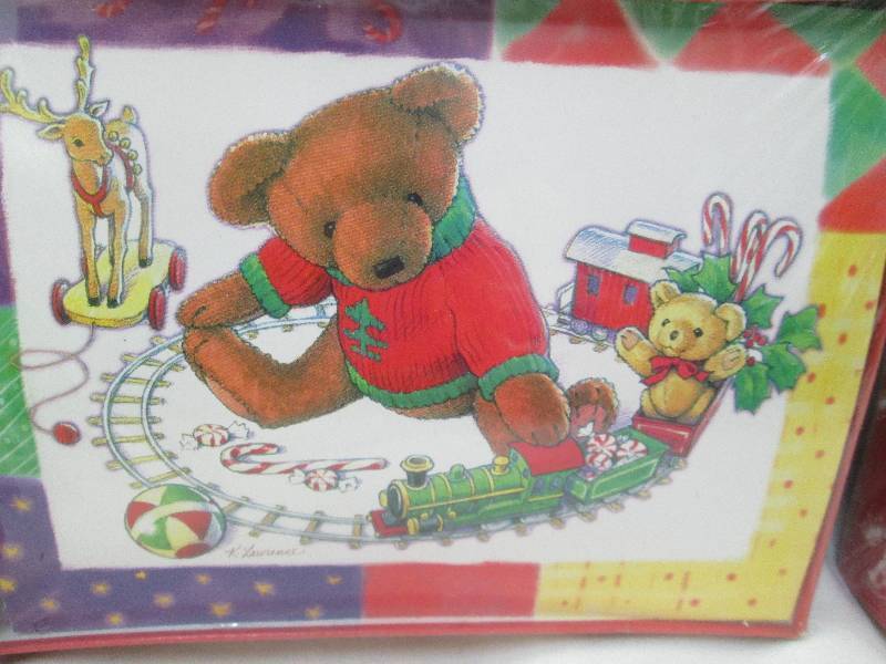 Qty 3 boxes of Christmas cards 18 i...
