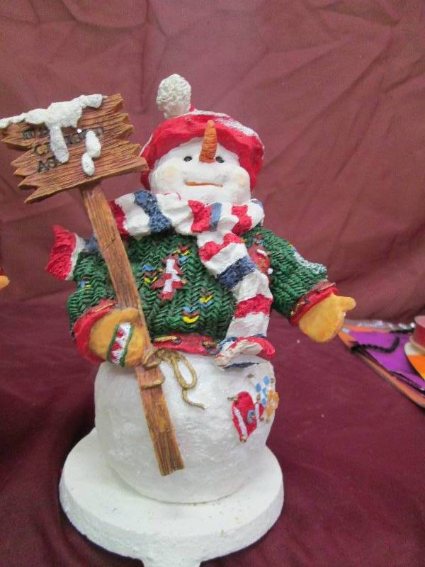 Qty 2 snowman stocking holders and ...