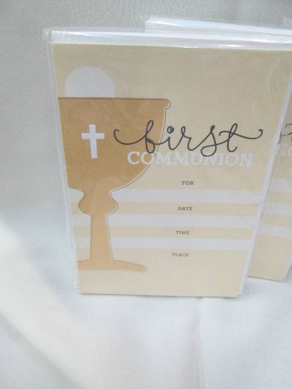 Qty 7 pkg. of First Communion invit...
