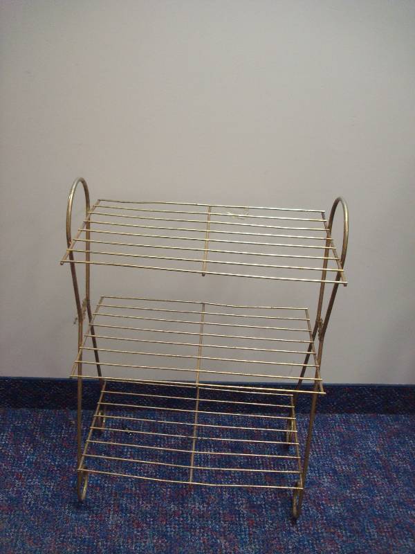 lot 3 image: Vintage Mid Century Paper Rack, Some Wear