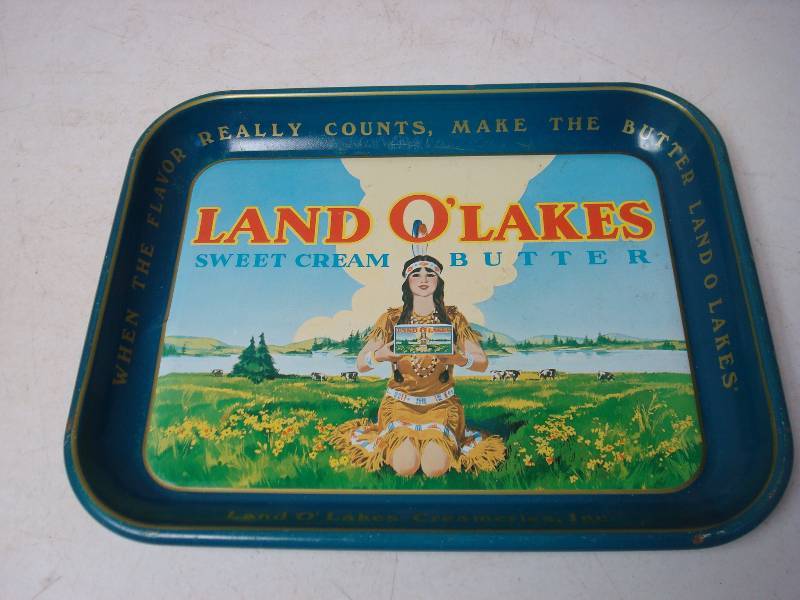 lot 32 image: Vintage Land O Lakes Tin Tray
