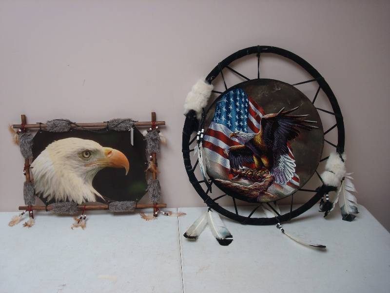 lot 45 image: Pair Of Eagle Native American Art