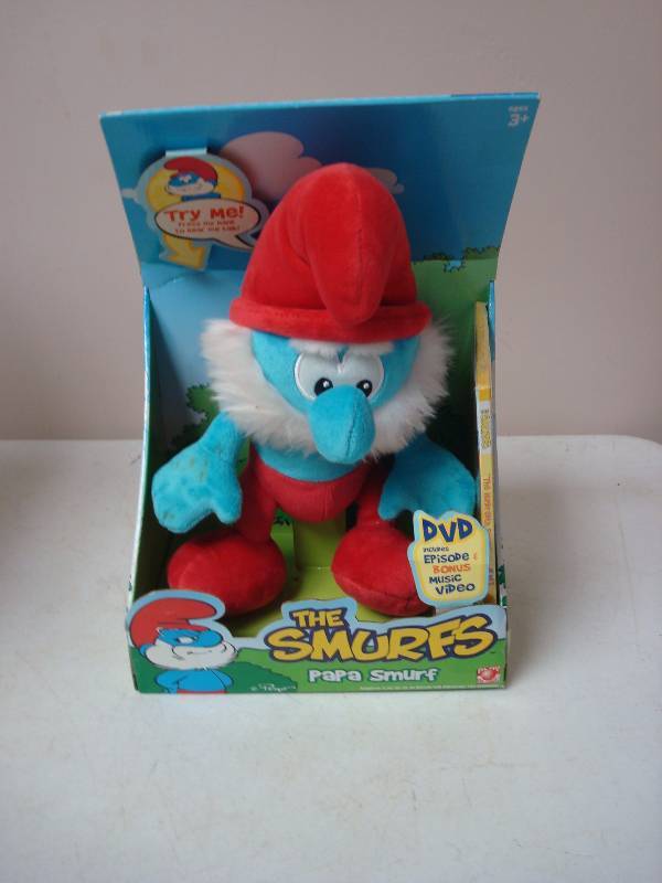 lot 69 image: Papa Smurf Doll With DVD, Marks On Arm