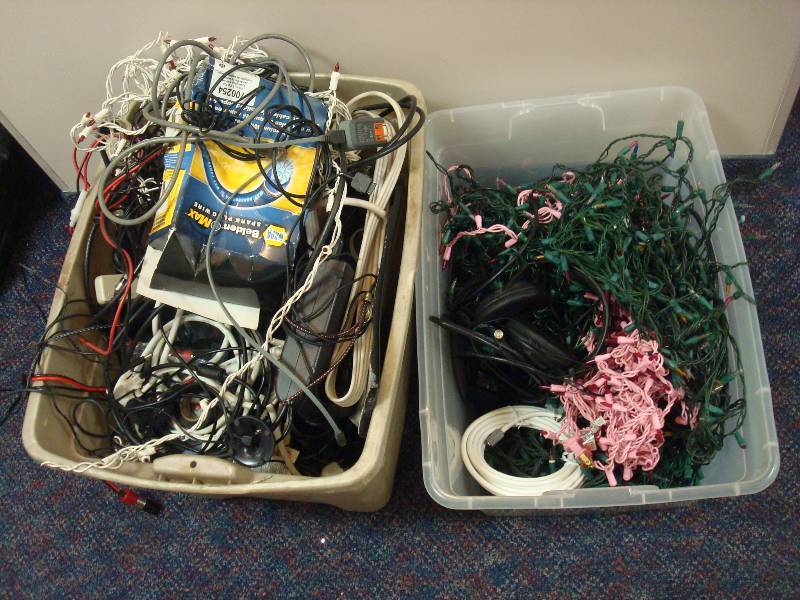 lot 96 image: Two Bins Filled With Mixed Scrap Wires, As Is
