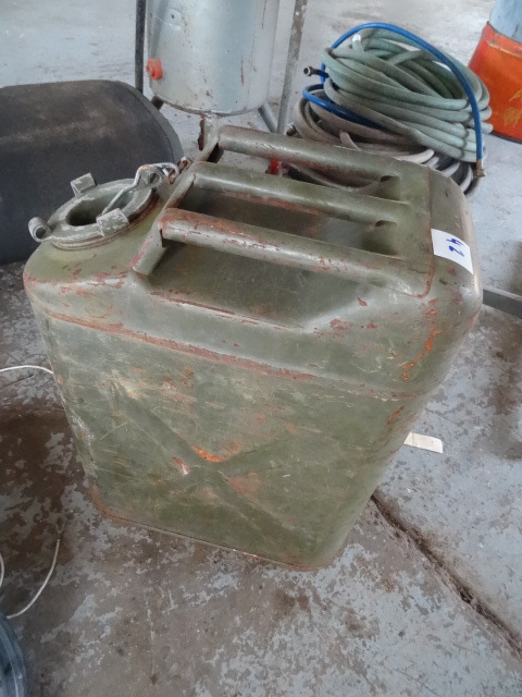 Vintage Metal Army Green Gas Can