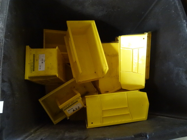 Plastic Tub Full of Plastic Hardware Bins