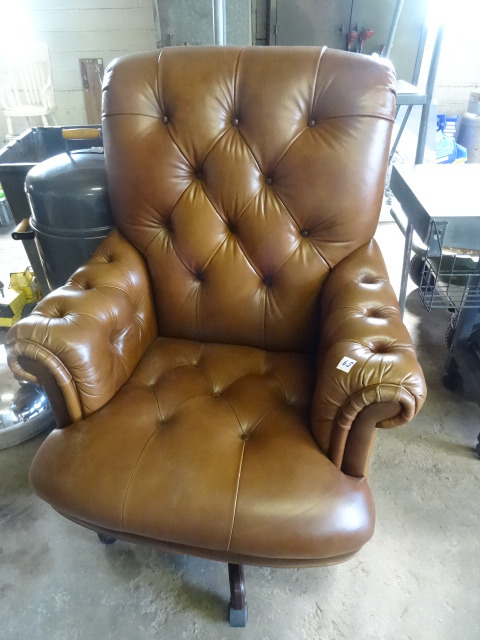 Leather Office Chair on Wheels