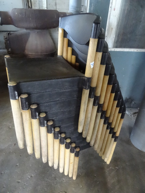 10 Stacking Wood Framed Chairs
