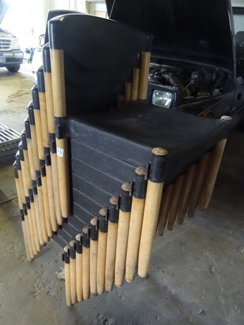 10 Stacking Wood Framed Chairs