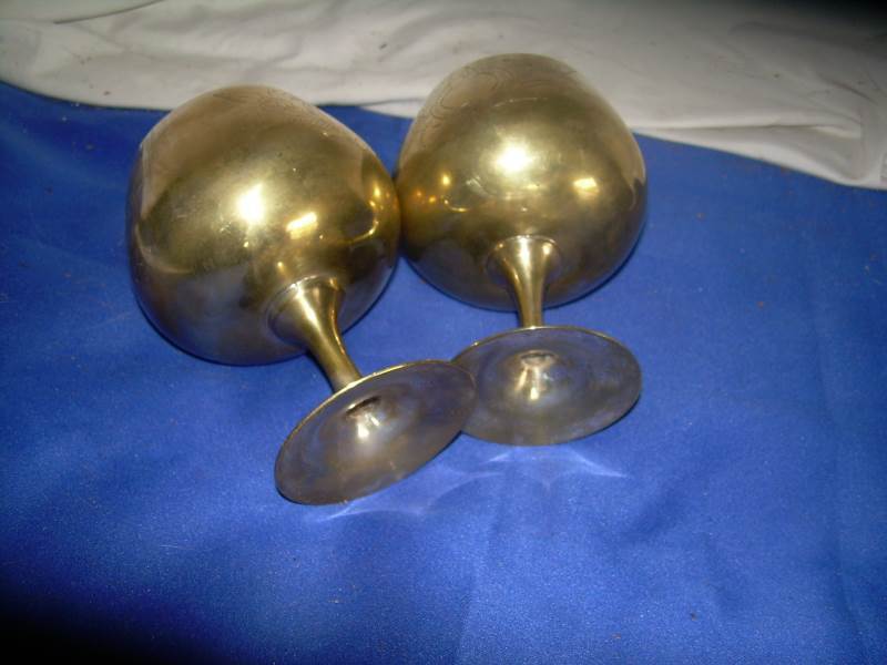 lot 4 image: set of knickle silver platted silver goblets