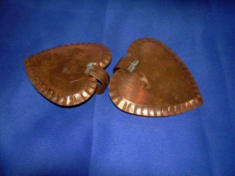 lot 15 image: vintage copper candle holders