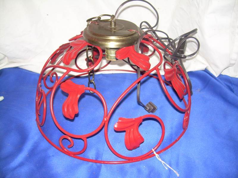 lot 36 image: vintage metal hanging lamp