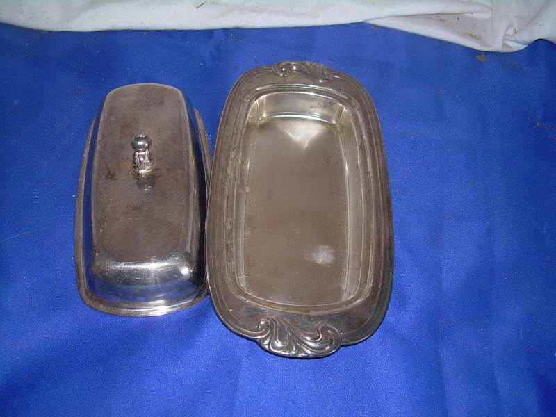lot 71 image: vintage sterling butter dish
