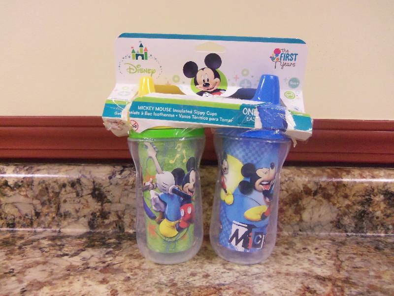 lot 6 image: Mickey Mouse Insulated Sippy Cups- Set of 2