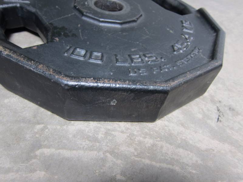lot 8 image: 100 lbs. weight plate