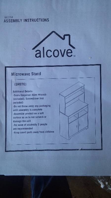 Alcove black microwave stand