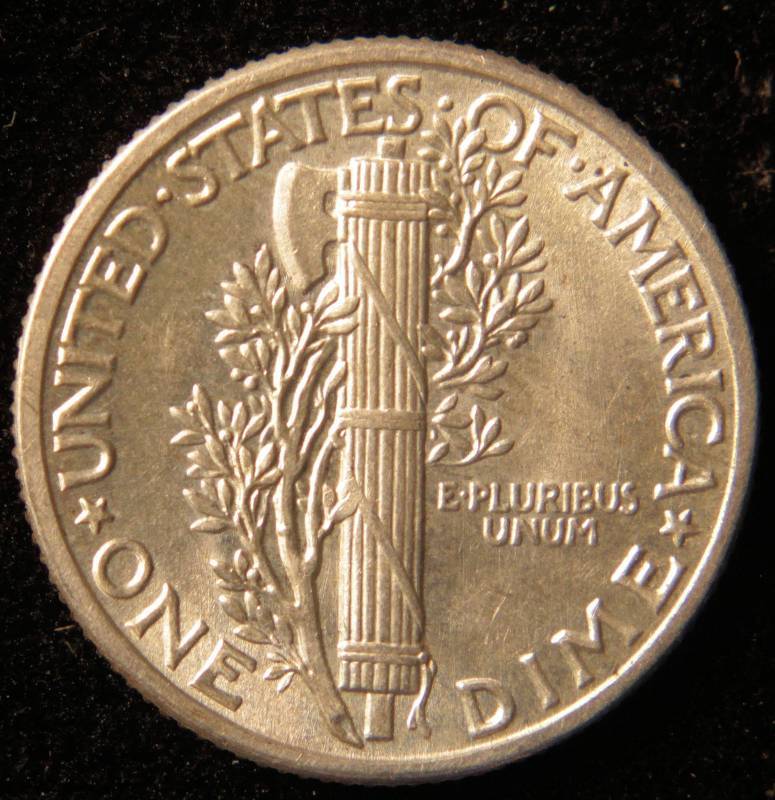 1942 MERCURY SILVER DIME AU