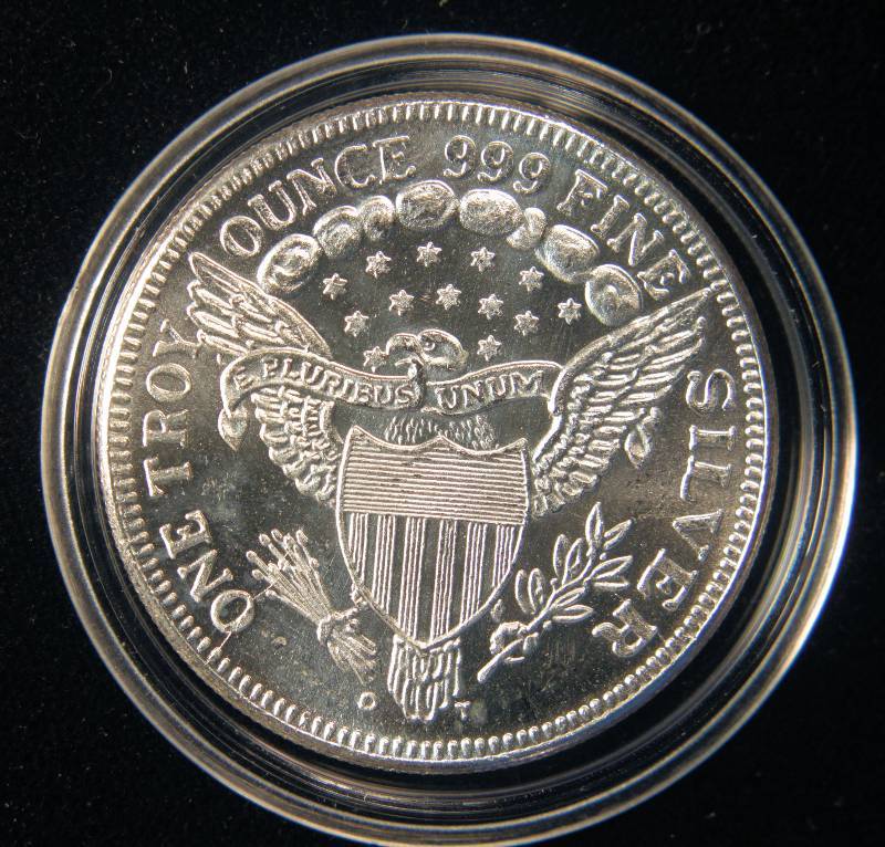 1 TROY Oz. .999 FINE SILVER ROUND DRAPED BUST STYLE IN AIRTITE HOLDER