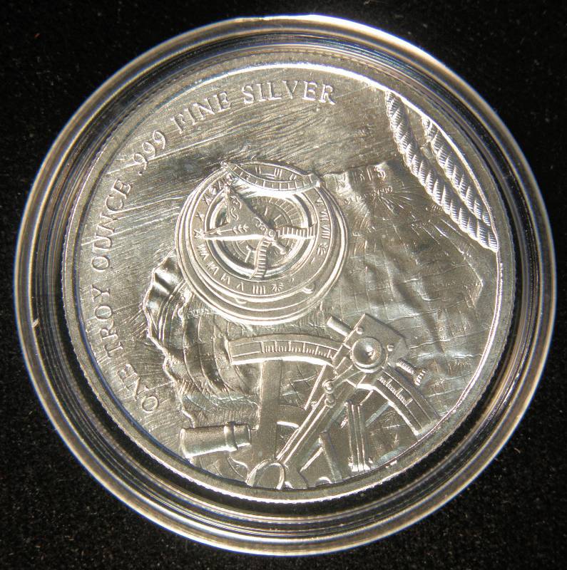 1 TROY Oz. .999 FINE SILVER ROUND PROSPECTOR IN AIRTITE CAPSULE