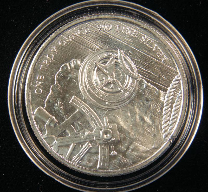 1 TROY Oz. .999 FINE SILVER ROUND PROSPECTOR IN AIRTITE CAPSULE