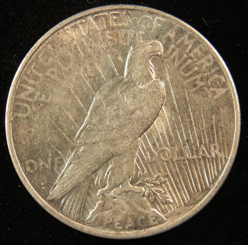1923 D PEACE SILVER DOLLAR XF CLEANED