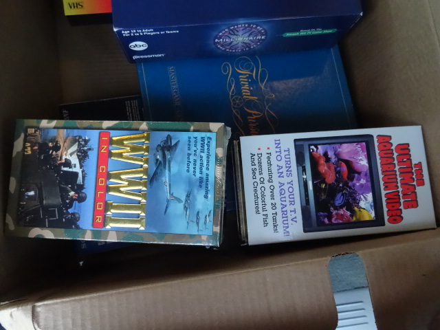 VHS tapes and board games