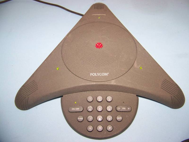 lot 68 image: Polycom, SoundStation EX, Conference Telephone  Phone and Extended Microphone