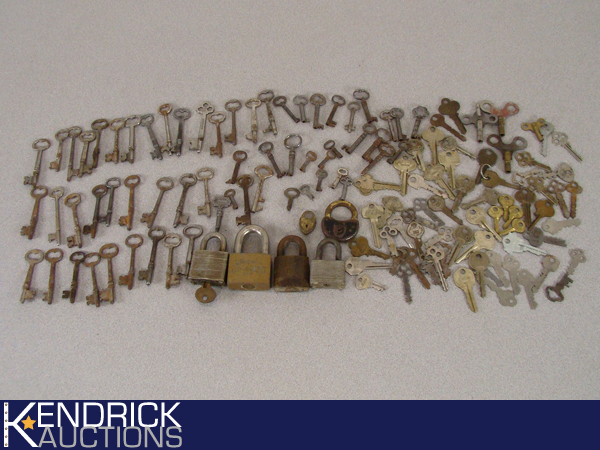 Large Lot of Vintage and Antique Skeleton Keys, Locks etc.