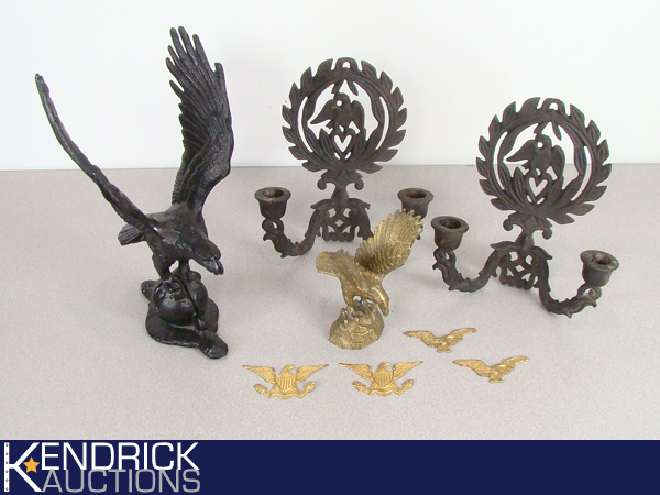 Lot of Cast Iron, Brass, etc. Eagles