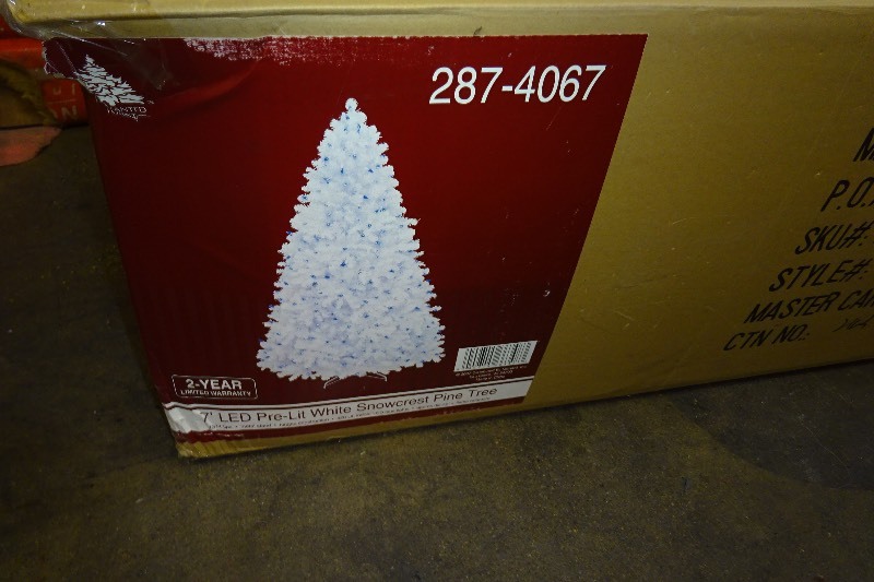 7 led pre lit white snowcrest pine tree
