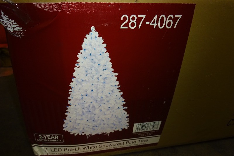 7 led pre lit white snowcrest pine tree