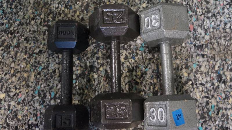 lot 36 image: Set of 3 Hand Weights