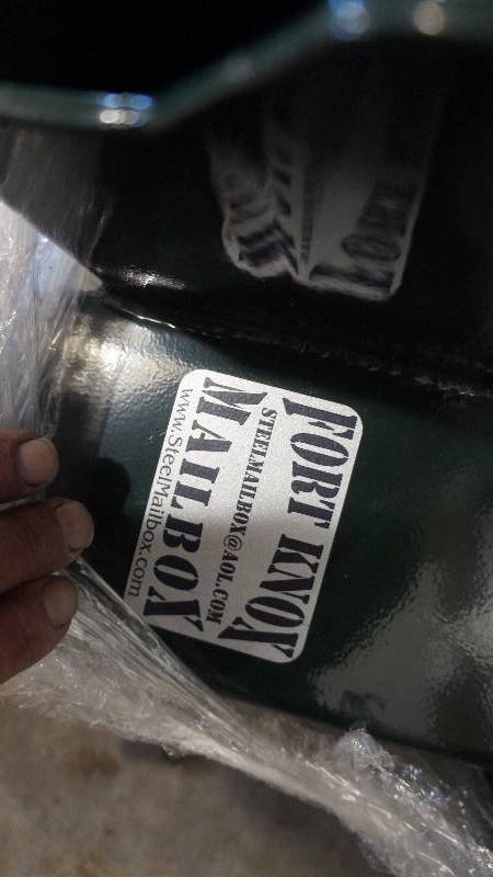 lot 42 image: Brand New Fort Knox Mailbox and Stand with Newspaper Box