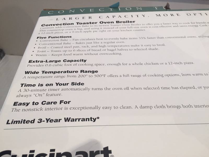 CUISINART CONVECTION OVEN