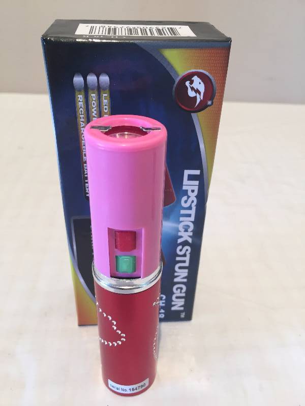 LIPSTICK RECHARGEABLE STUN GUN WITH LED LIGHT