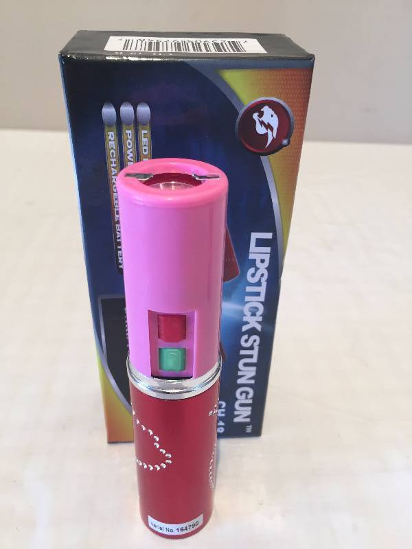 LIPSTICK RECHARGEABLE STUN GUN WITH LED LIGHT
