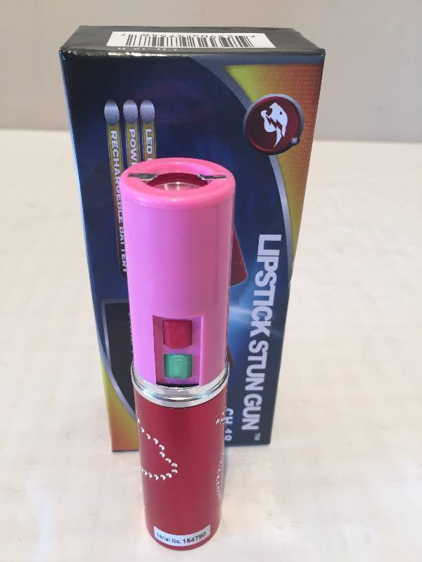 LIPSTICK RECHARGEABLE STUN GUN WITH LED LIGHT
