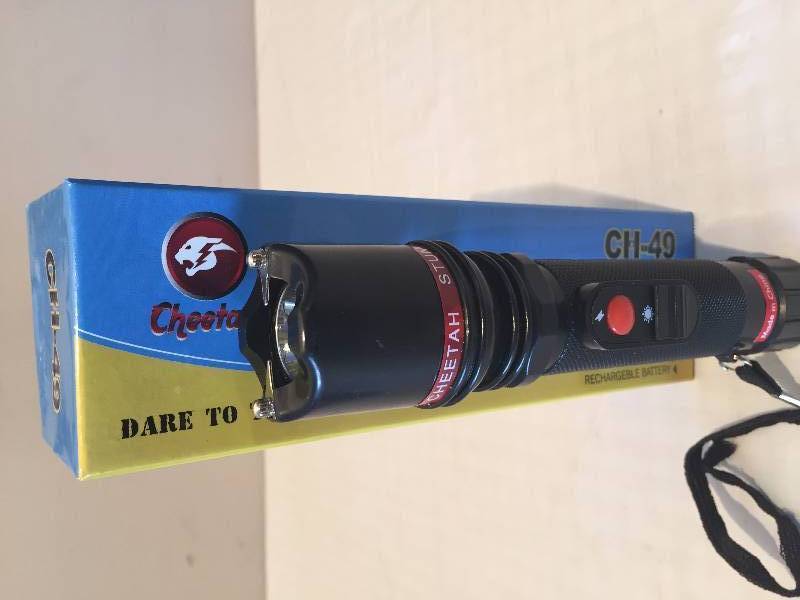 CHEETAH RECHARGEABLE STUN GUN WITH LED FLASHLIGHT