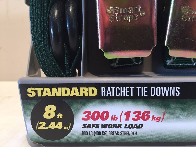 RATCHET STRAPS 8 300 LB MAX SET OF 4