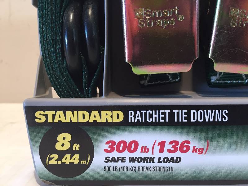 RATCHET STRAPS 8 300 LB MAX SET OF 4