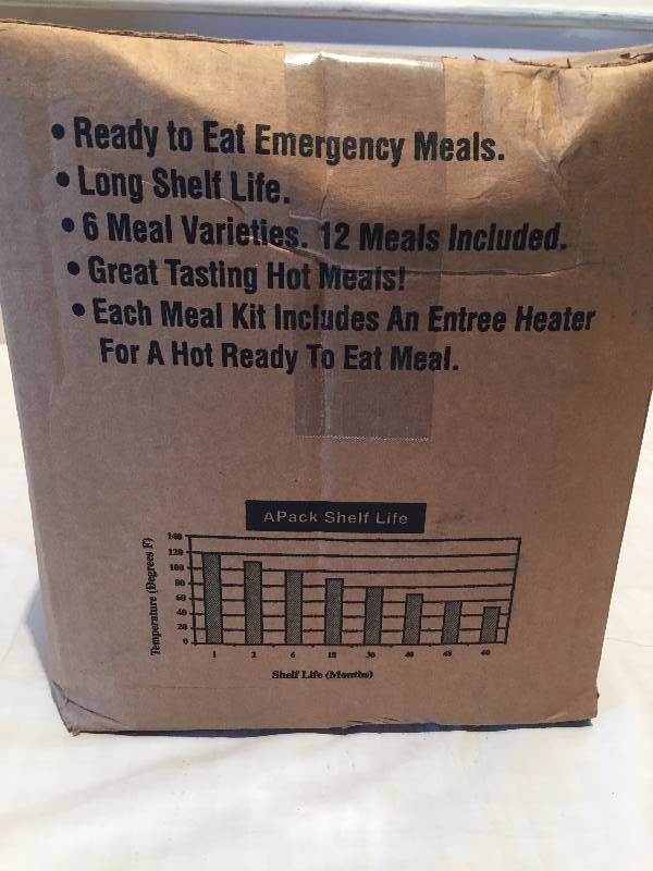 APACK READY MEALS SELF HEATING EMERGENCY MEAL 12 MEALS