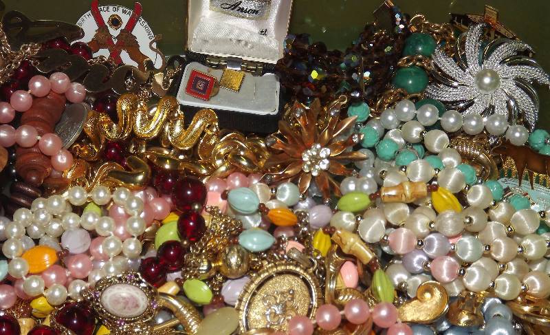 lot 39 image: Costume Jewelry Lot Aurora Borealis & More