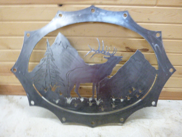 lot 87 image: Metal Elk Wall Hanging Dcor