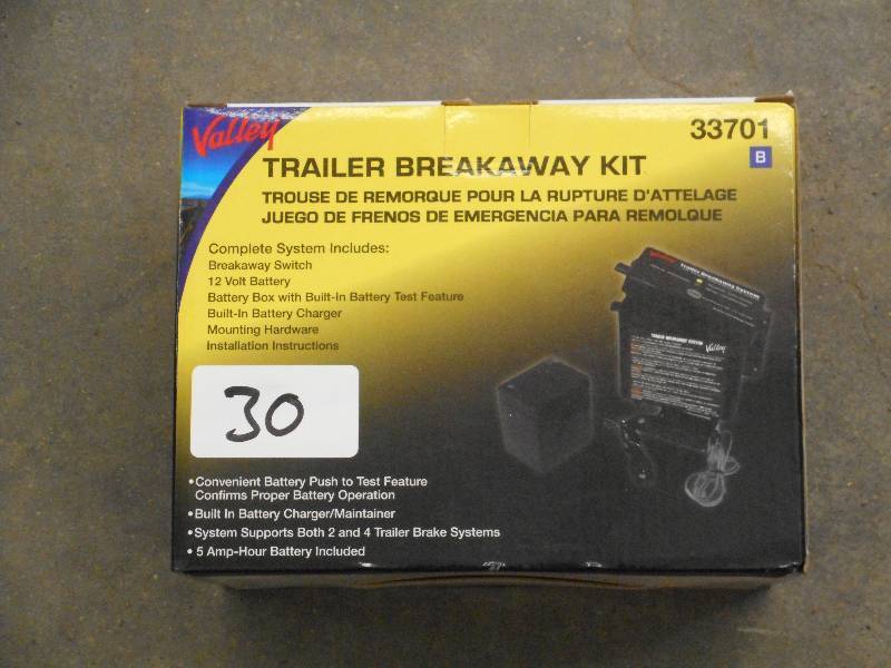 lot 30 image: New Valley Trailer Breakaway Kit ...