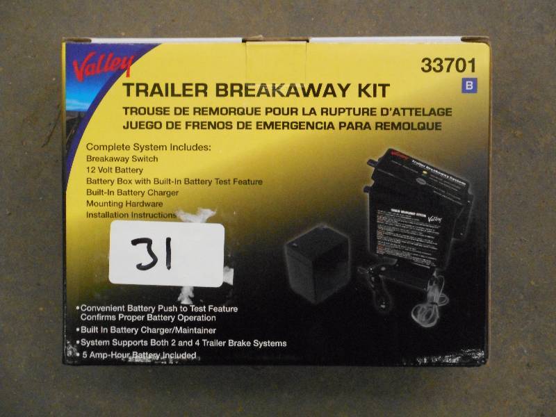 lot 31 image: New Valley Trailer Breakaway Kit ...