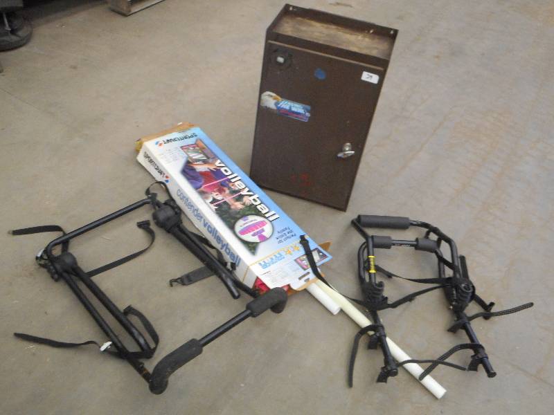 lot 39 image: (2) Bike Racks, (1) Volleyball Set,...