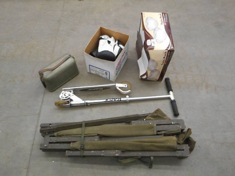 lot 45 image: Lot Of Razor Scooter, Military Cot...