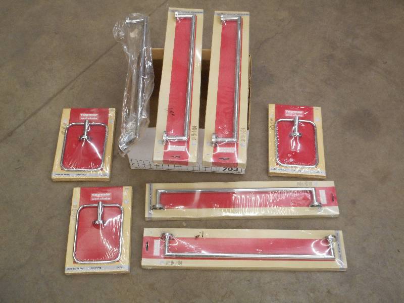 lot 87 image: (8) New Wall-Mount Towel Bars ...