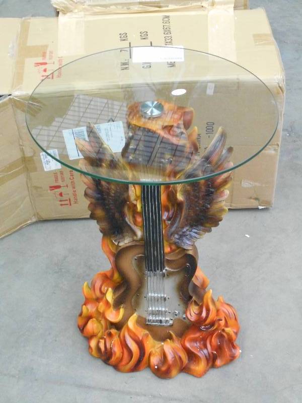 lot 103 image: Unused Rock-N-Roll Guitar Table Wit...